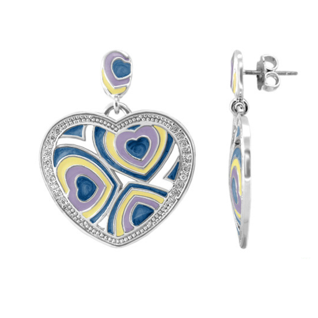 Retro Hearts earring