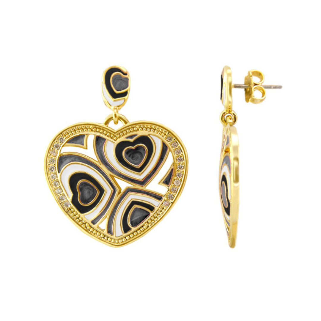 Retro Hearts earring