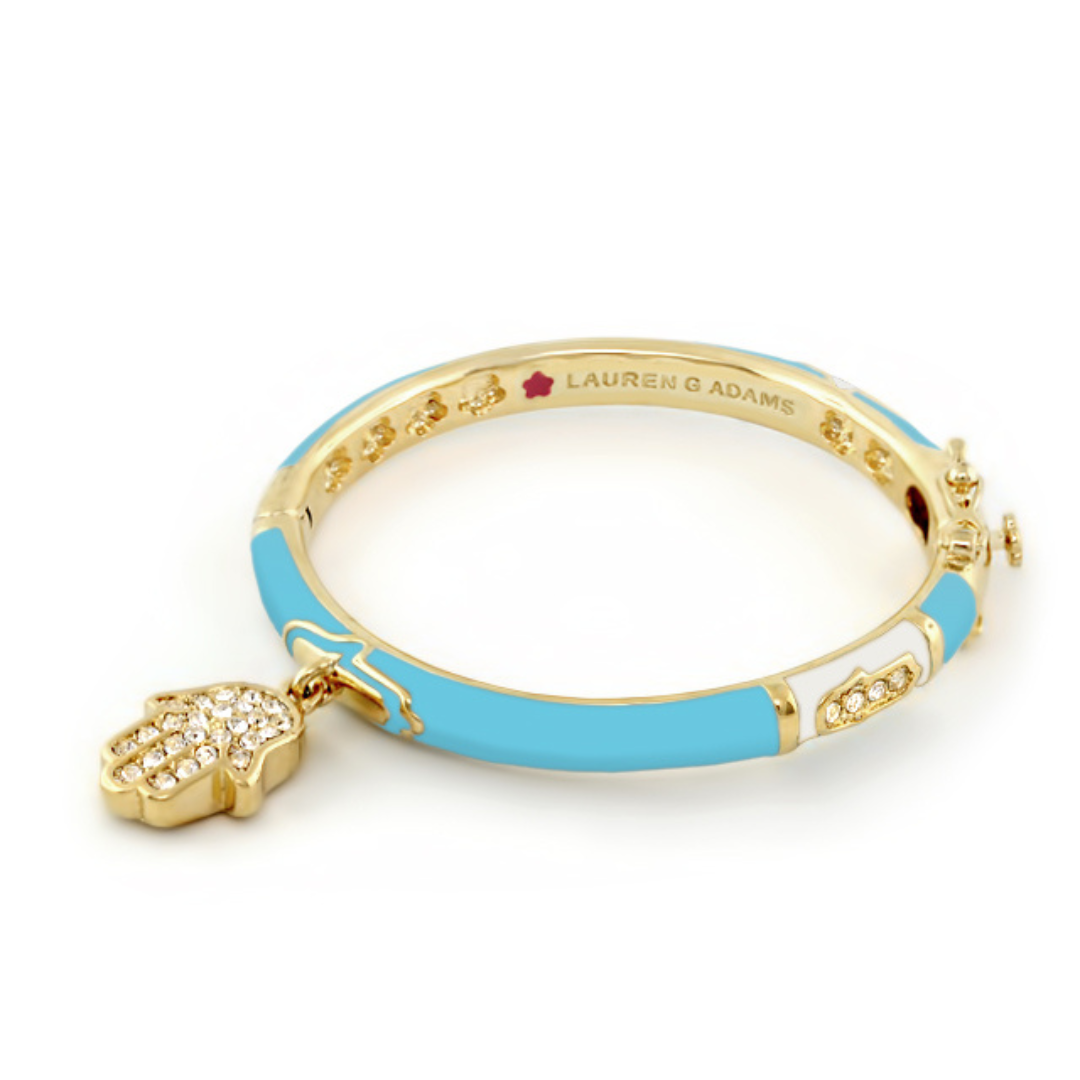 Girls Hamsa Stackable Charm Bangle