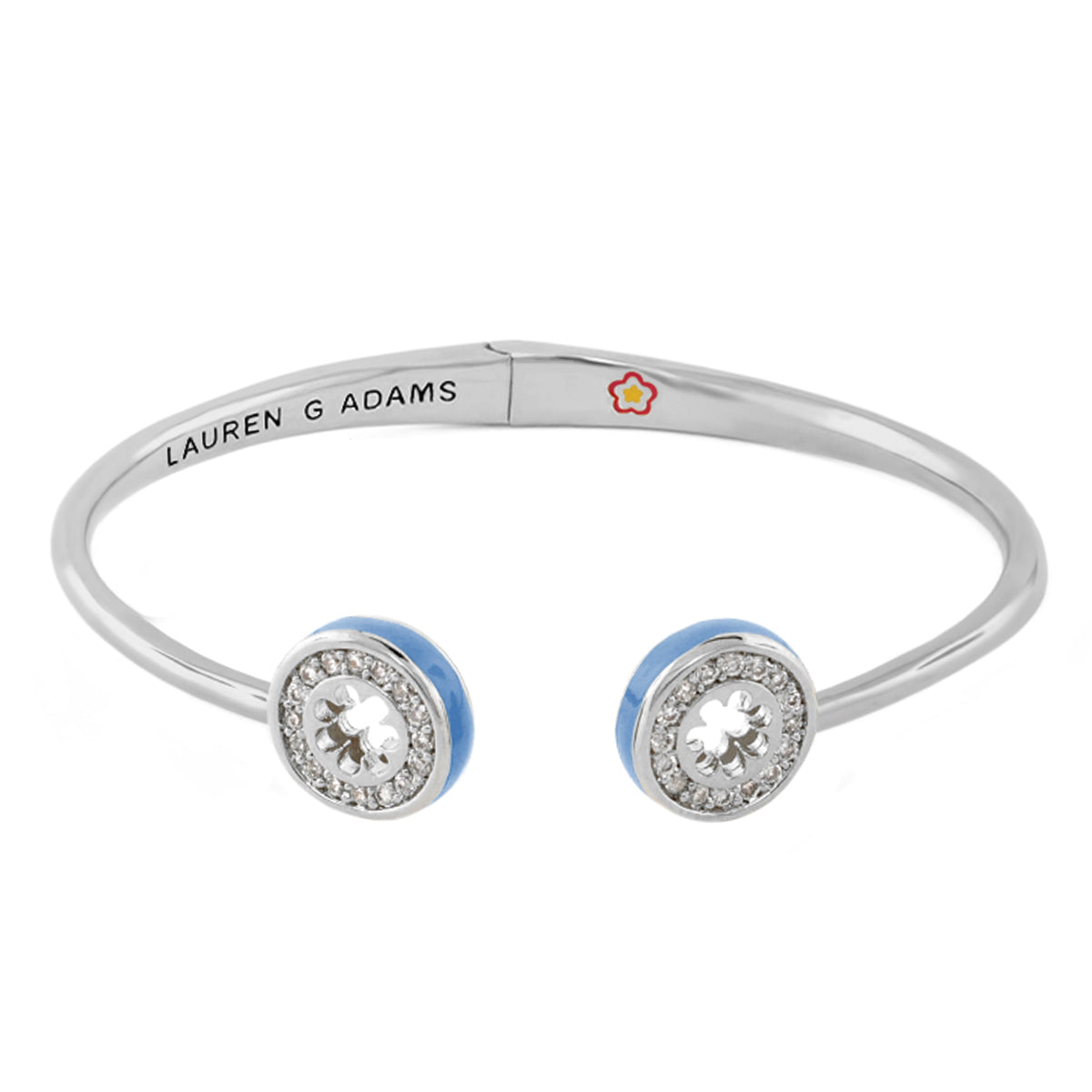 Open Arms Pave Flower Bangle