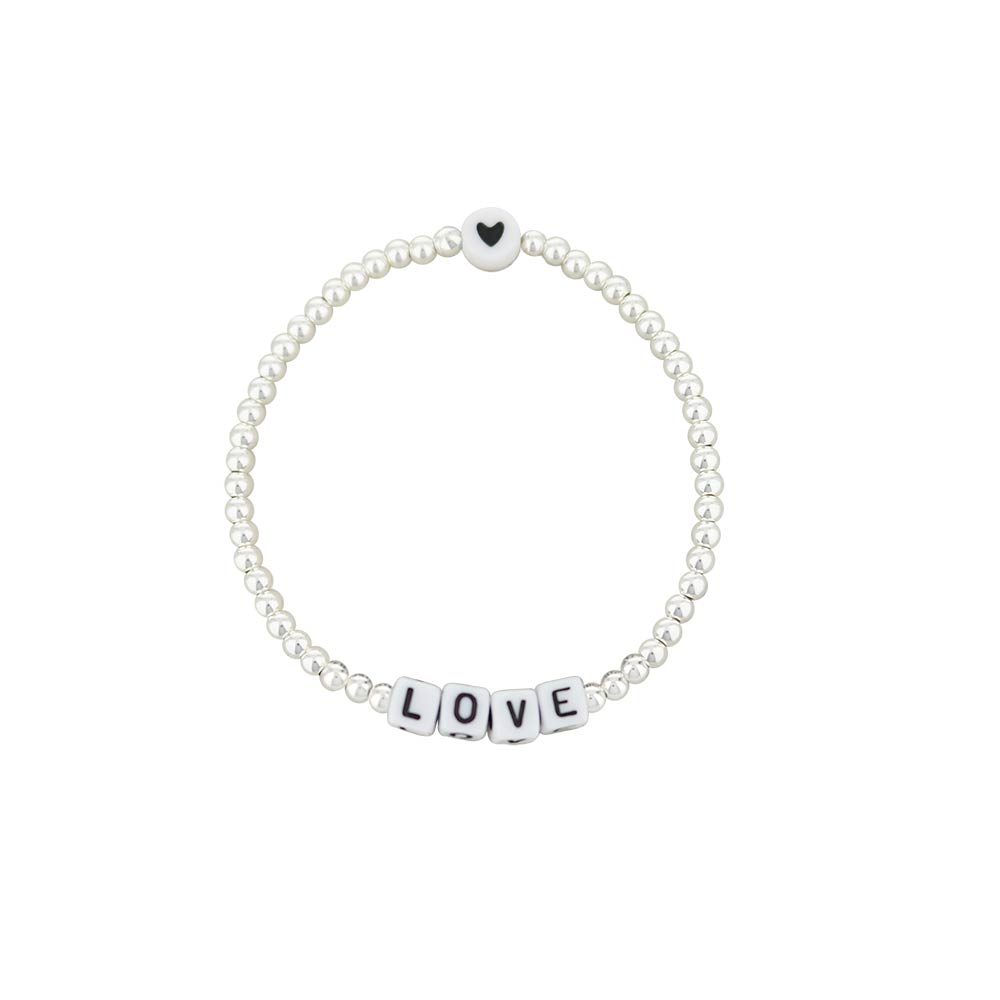 Lorelai Love Silver 3mm Beads Bracelet