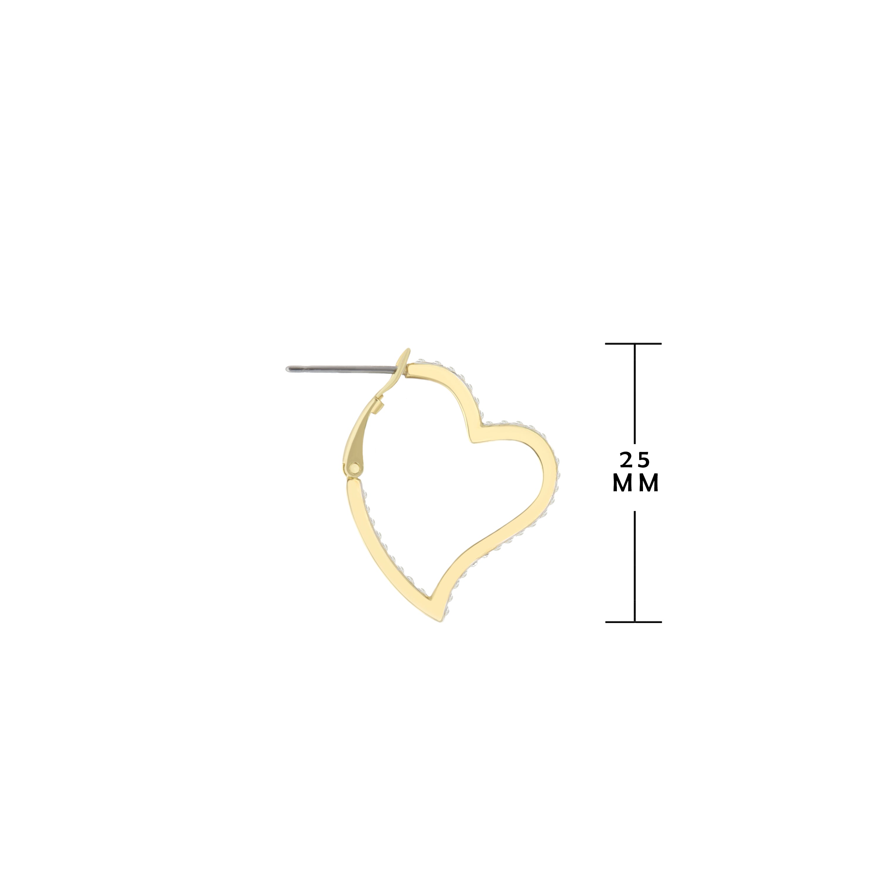 Pave Heart Hoop Earrings