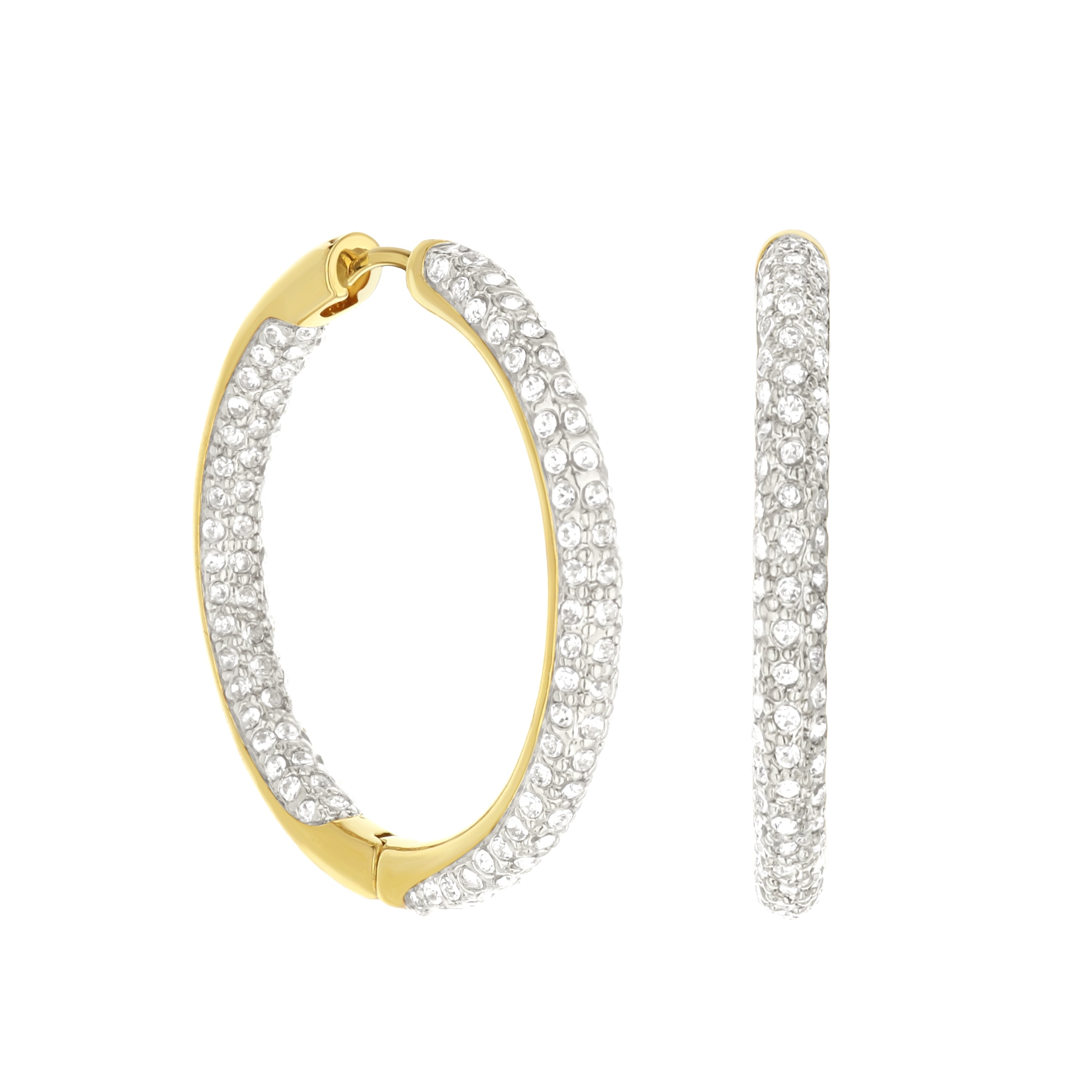 Pave Hoop Earrings