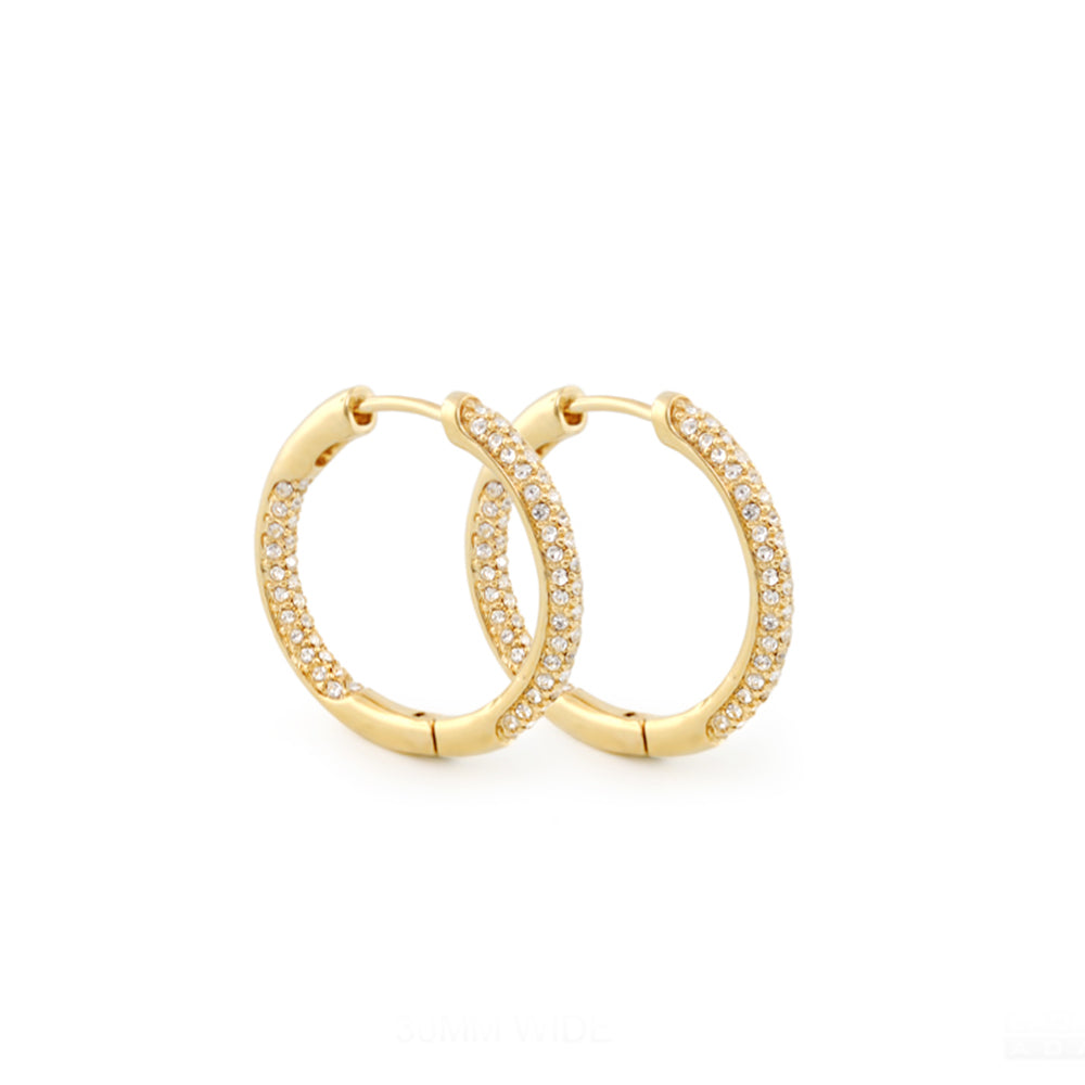 Pave Hoop Earrings