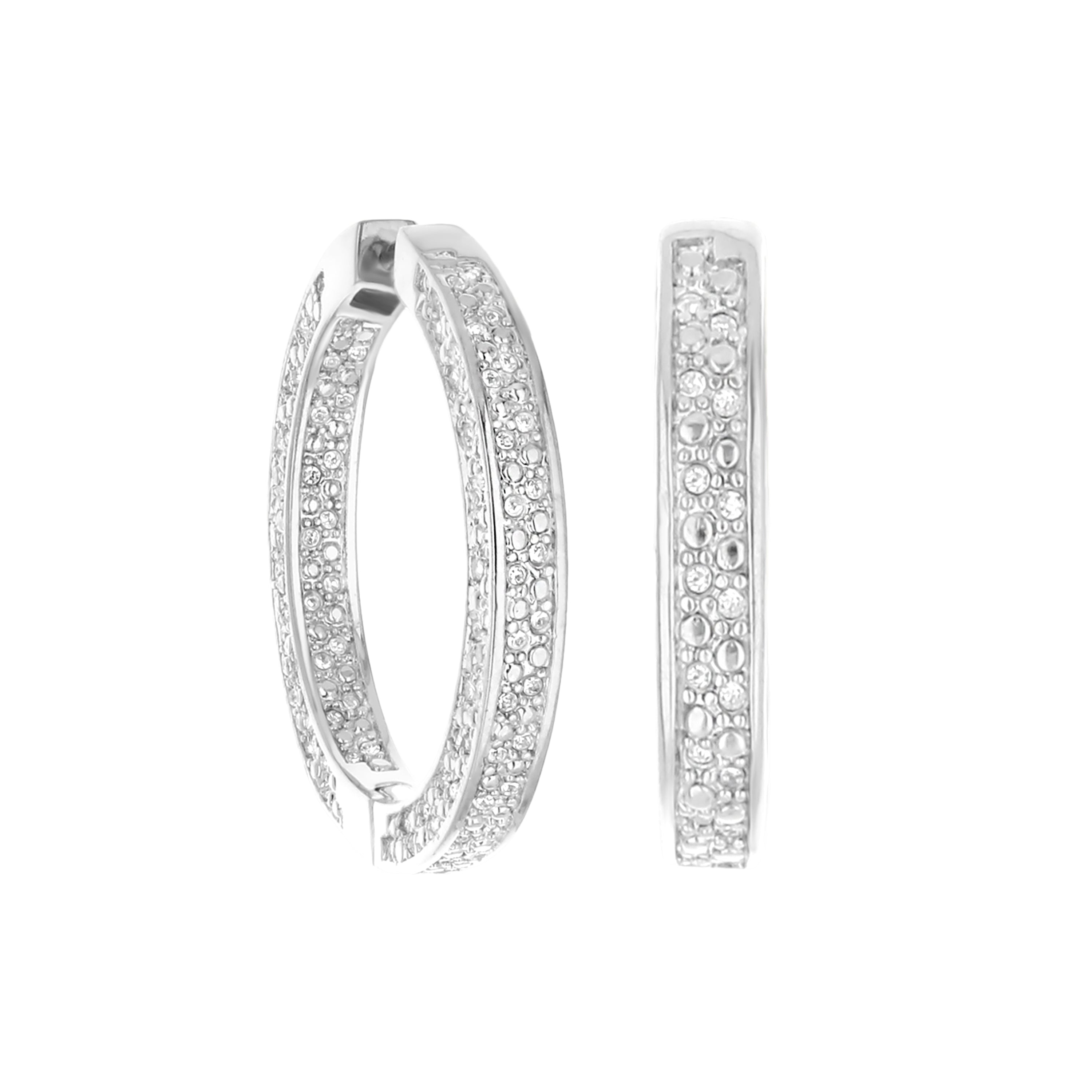 Pave Hoop Earrings