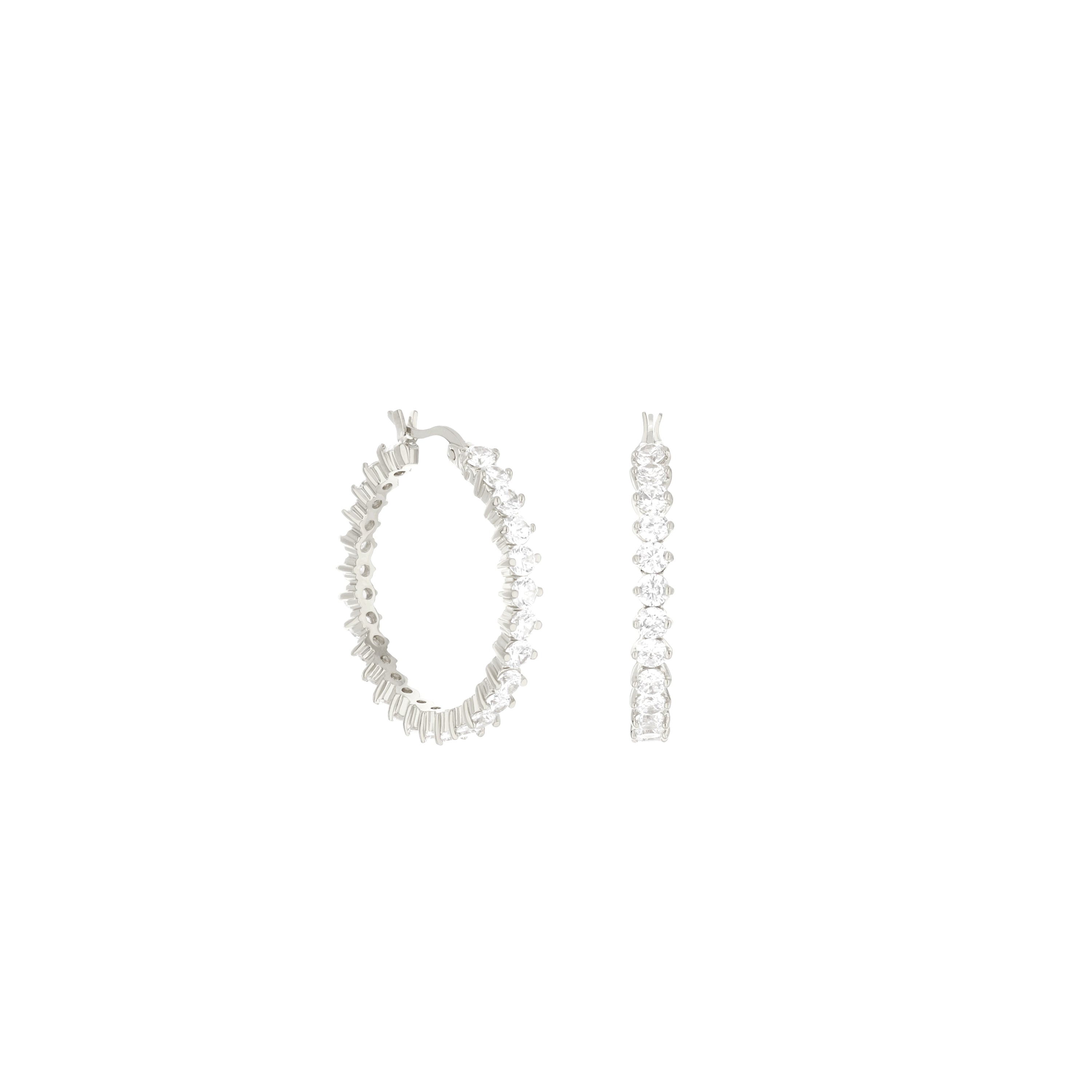 Pave Hoop Earrings