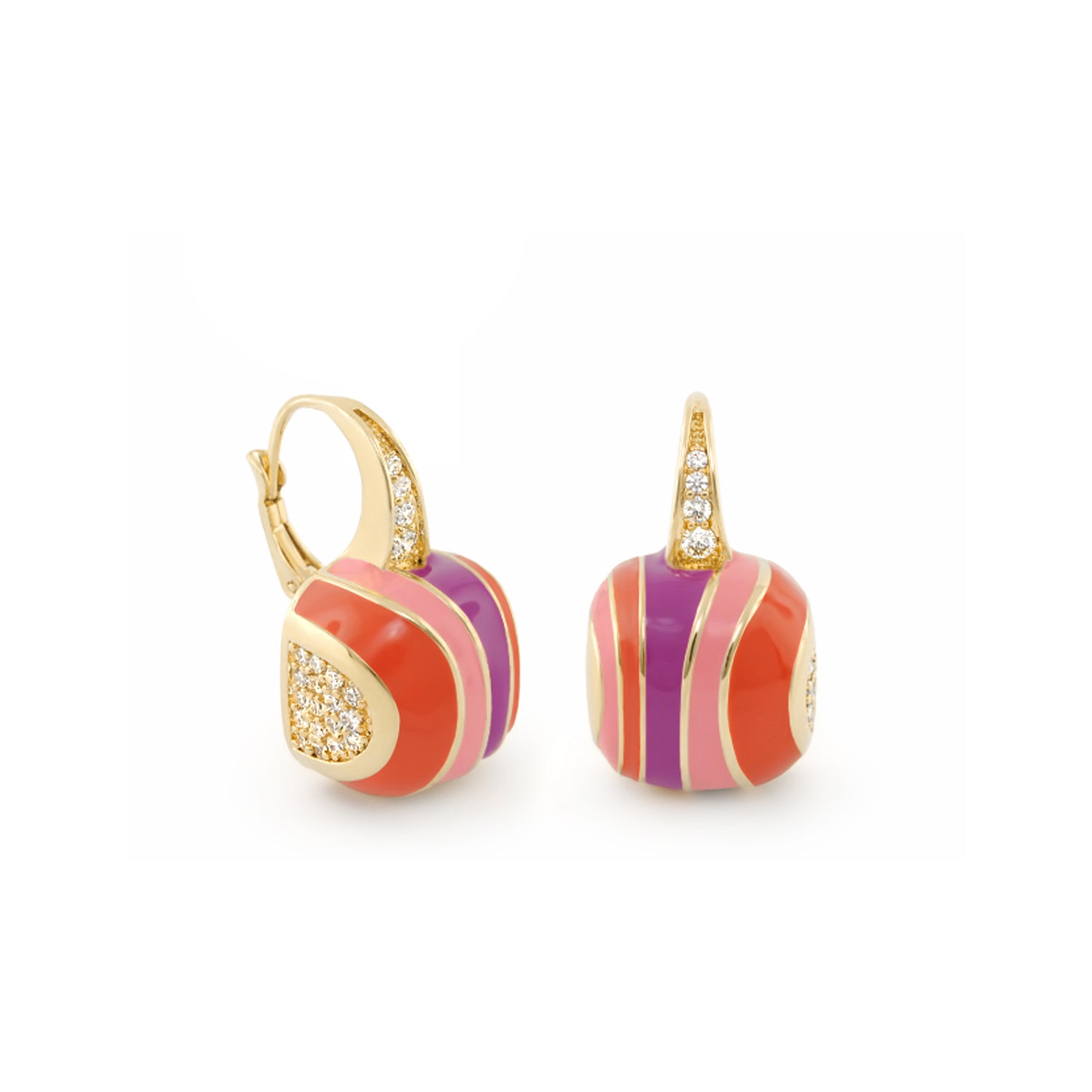 Stripes of Pave Earring