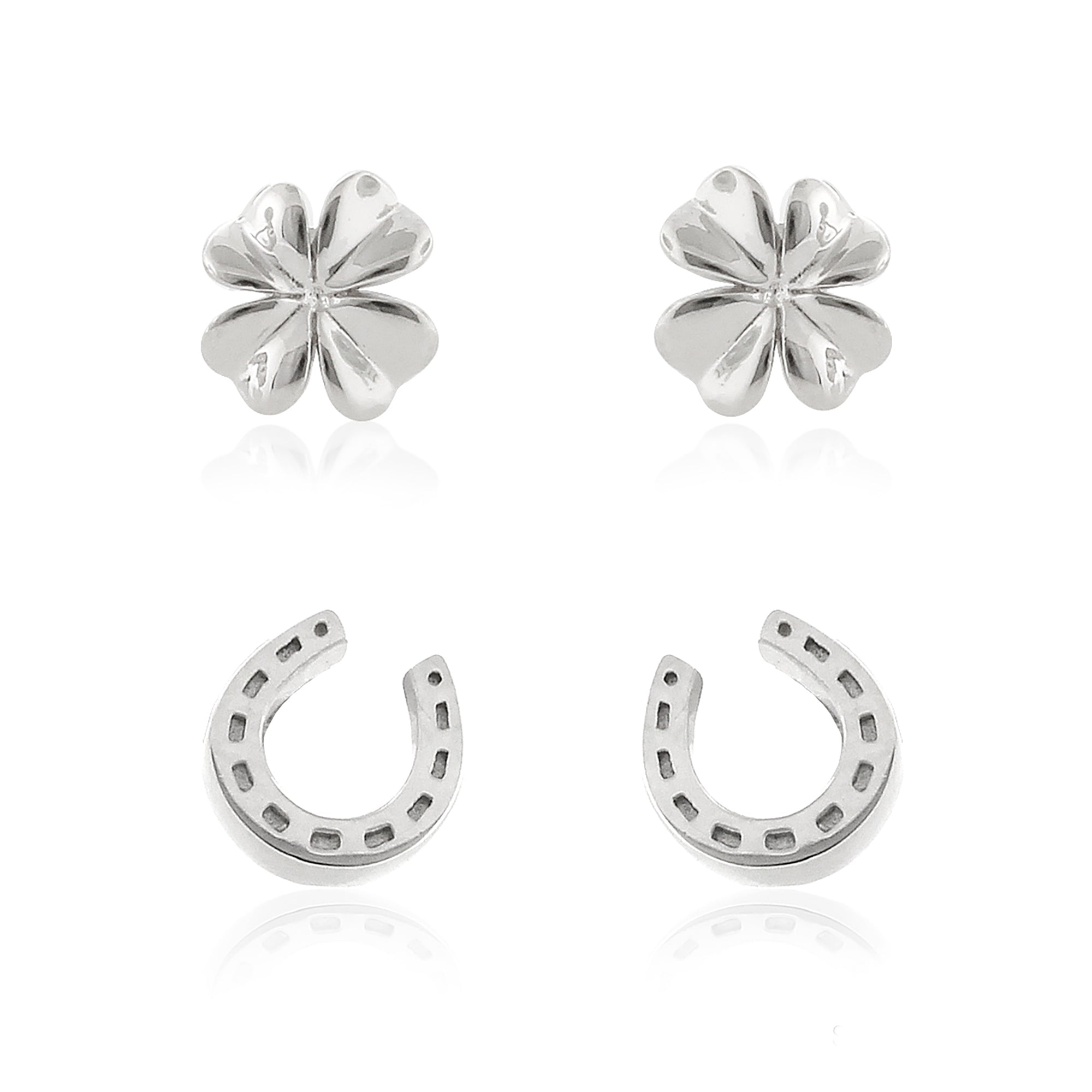 Sydney Leigh Clover and Horseshoe Earrings Set of 2