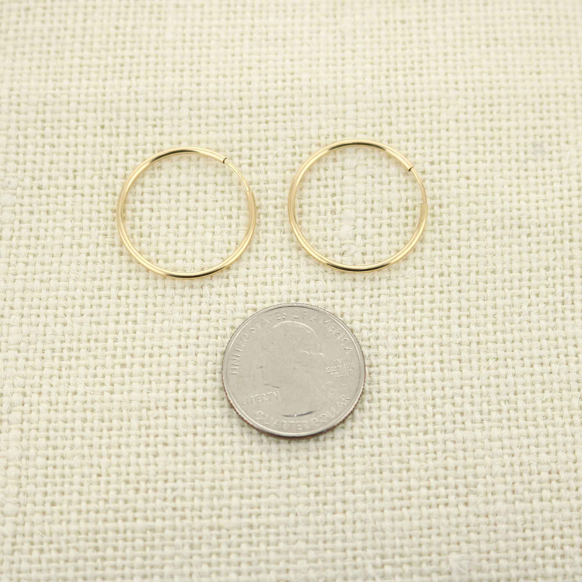 14k Yellow Gold Filled Hoop Earrings 24 Mm