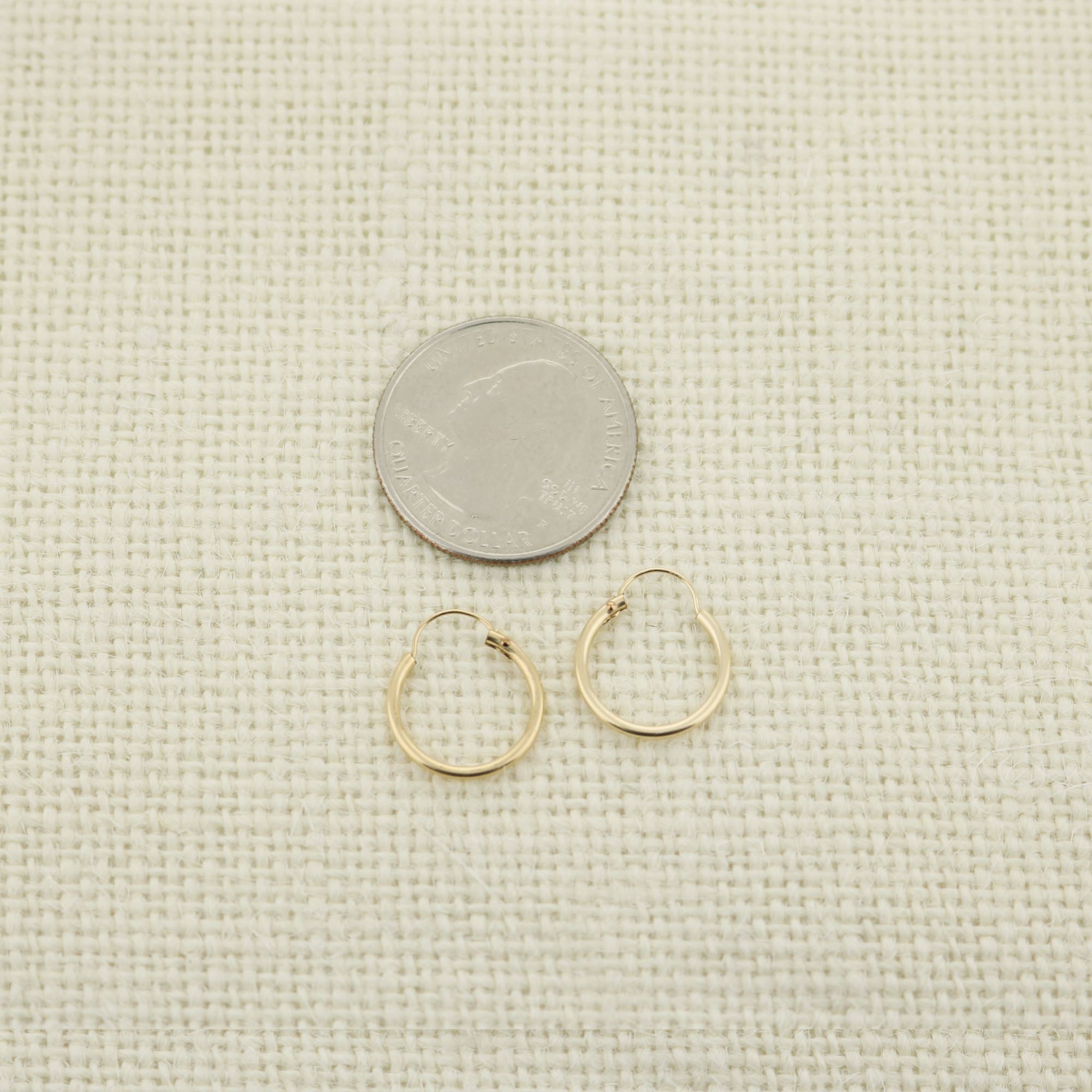 14k Yellow Gold Filled Hoop Earringsp 14 Mm