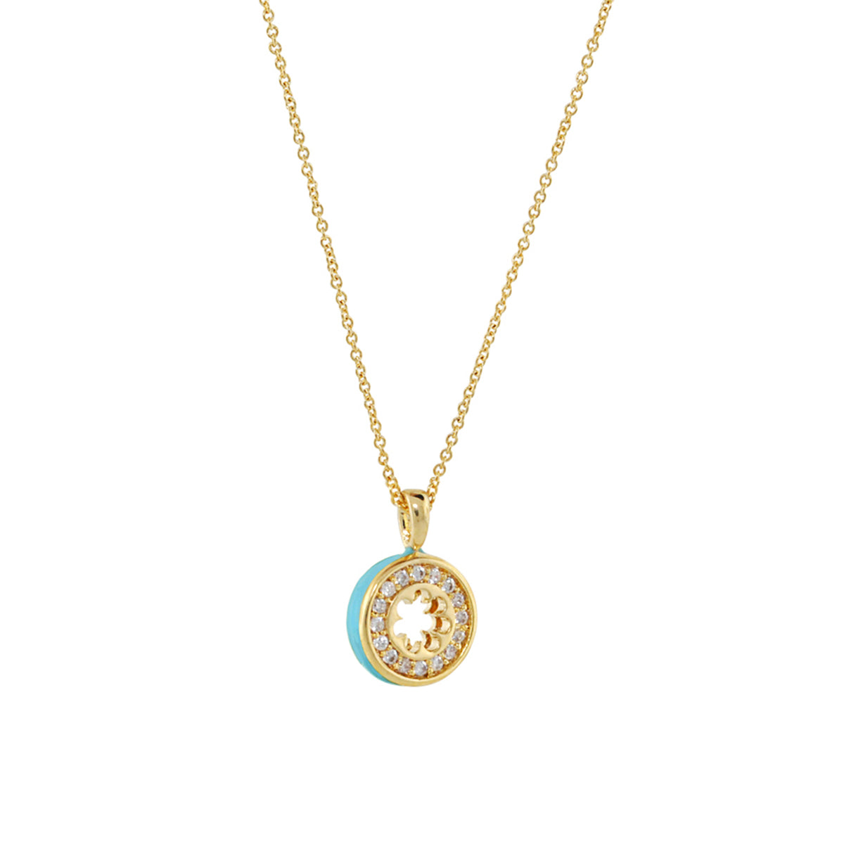 Open Arms Pave Flower Necklace