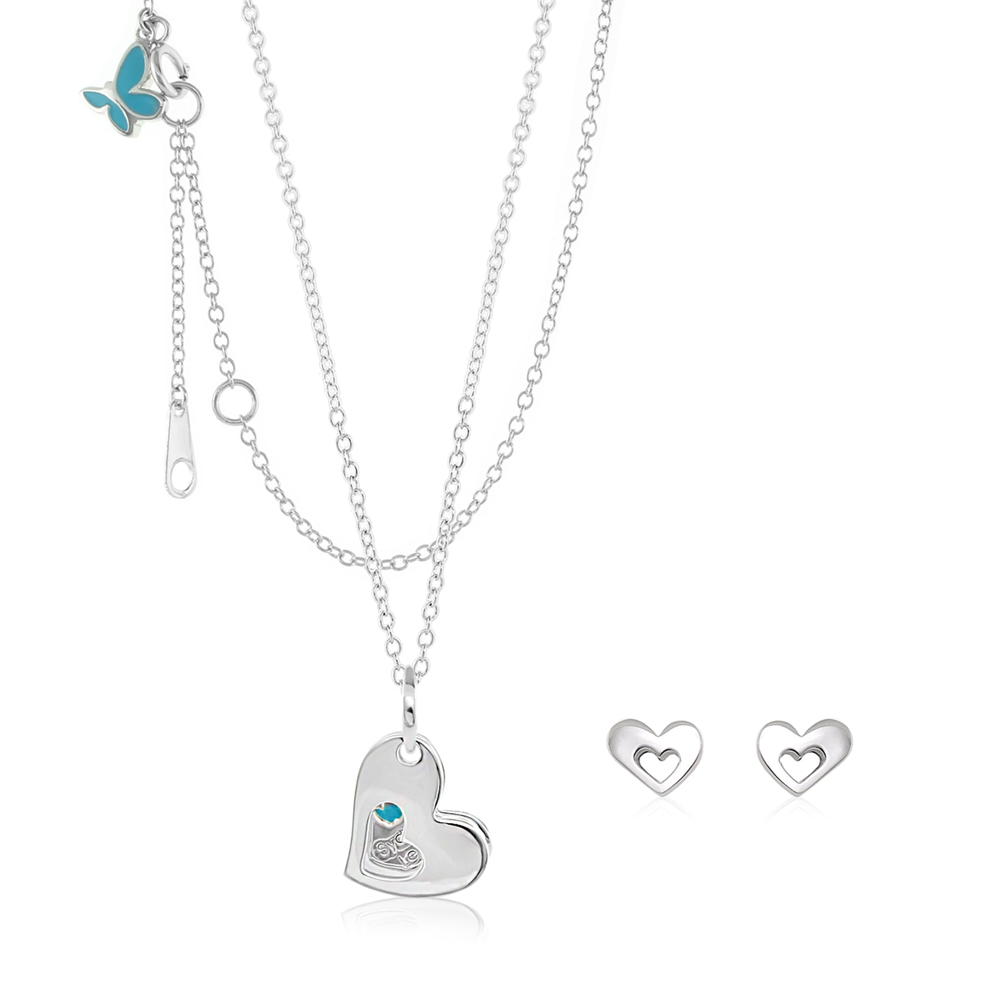 Sydney Leigh Heart Necklace & Earrings Set