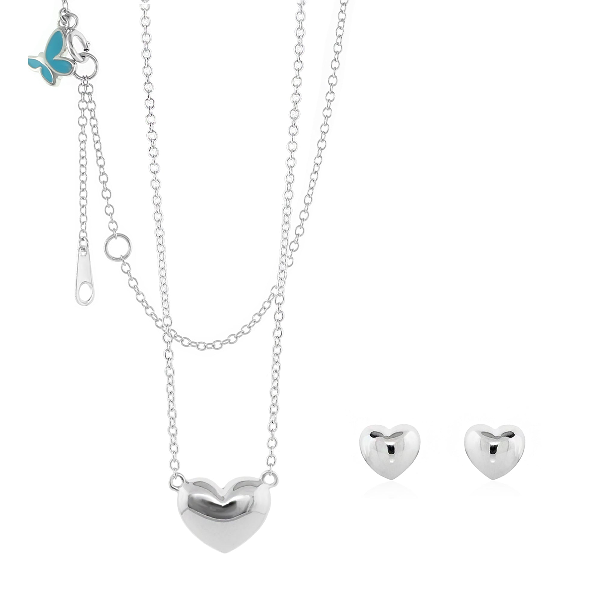Sydney Leigh Heart Necklace & Earrings Set
