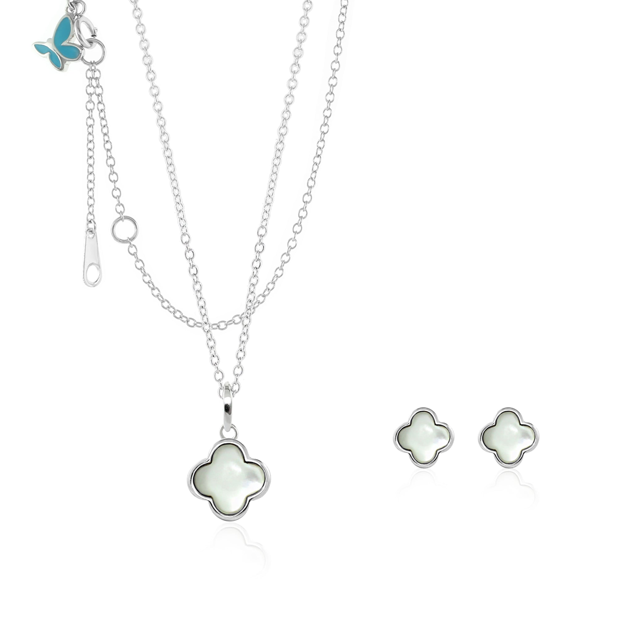 Sydney Leigh Clover Necklace & Earrings Set