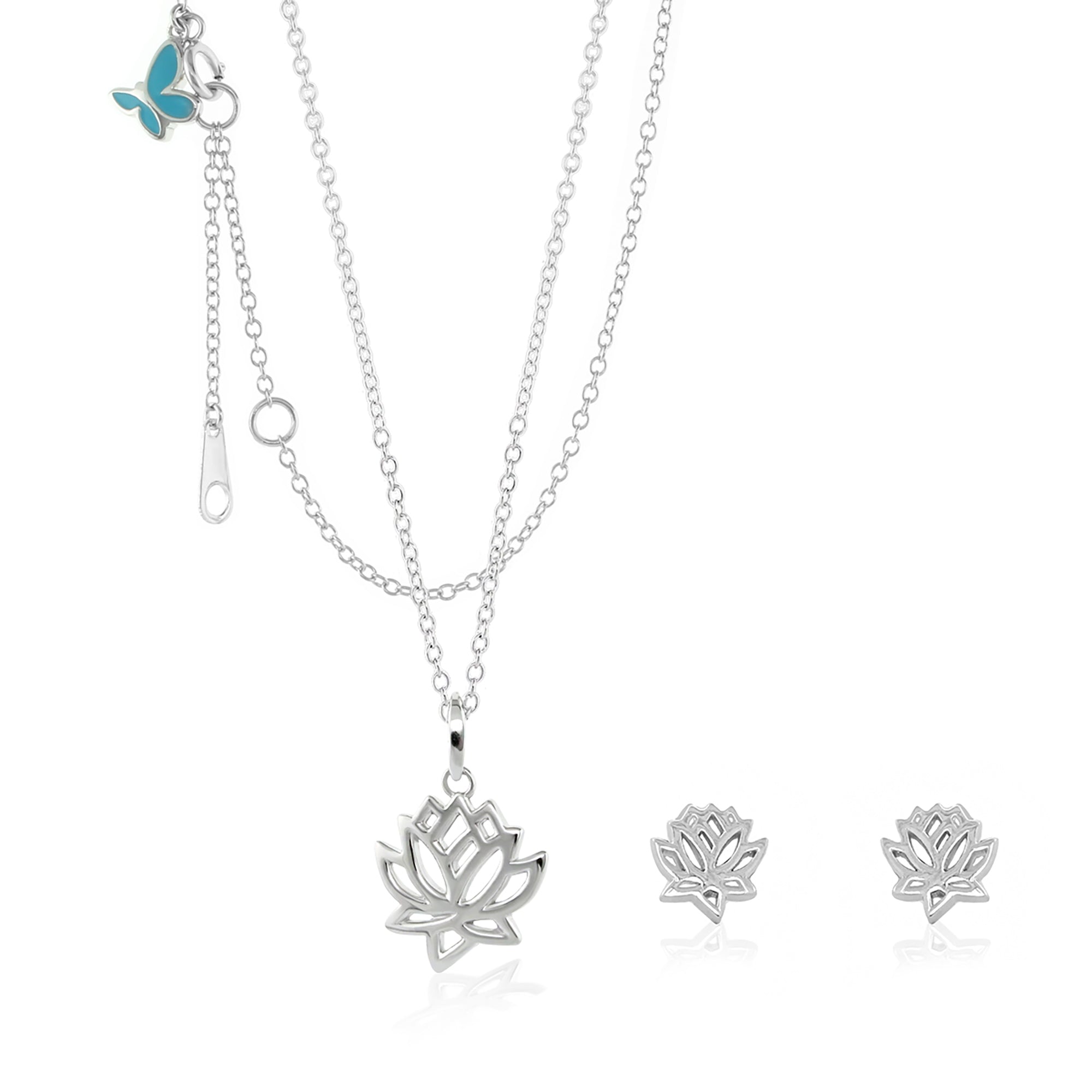 Sydney Leigh Lotus Flower Necklace & Earrings Set