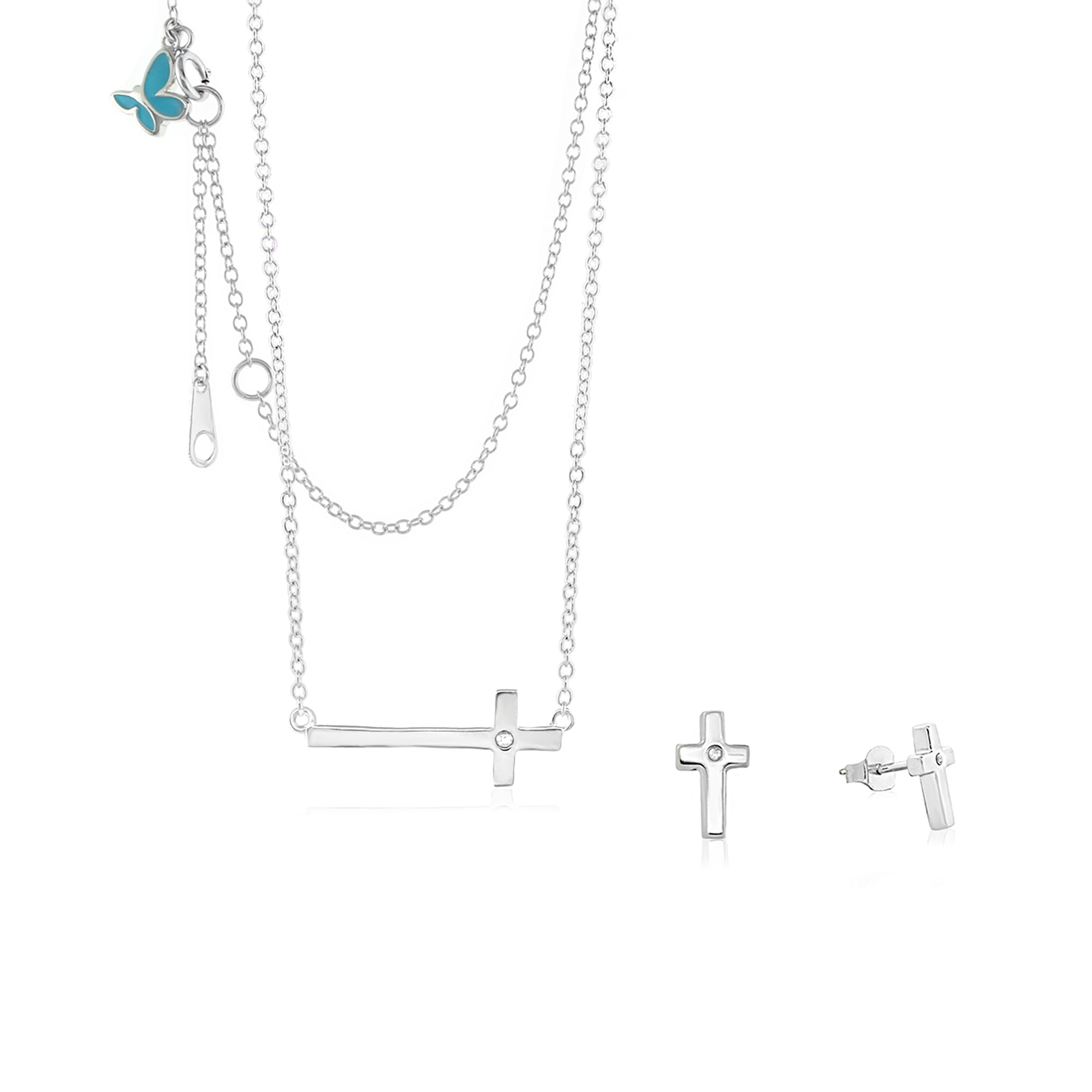 Sydney Leigh Cross Necklace & Earrings Set