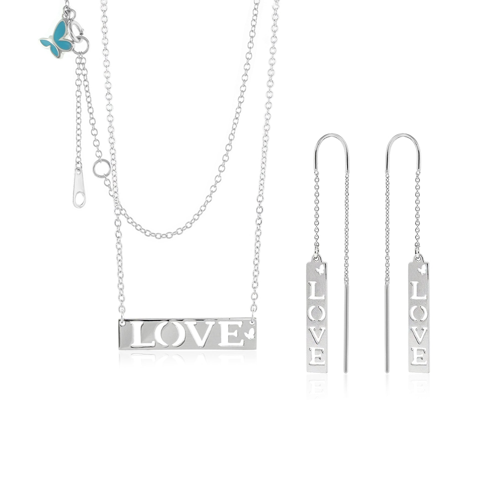 Sydney Leigh Love Necklace & Earrings Set