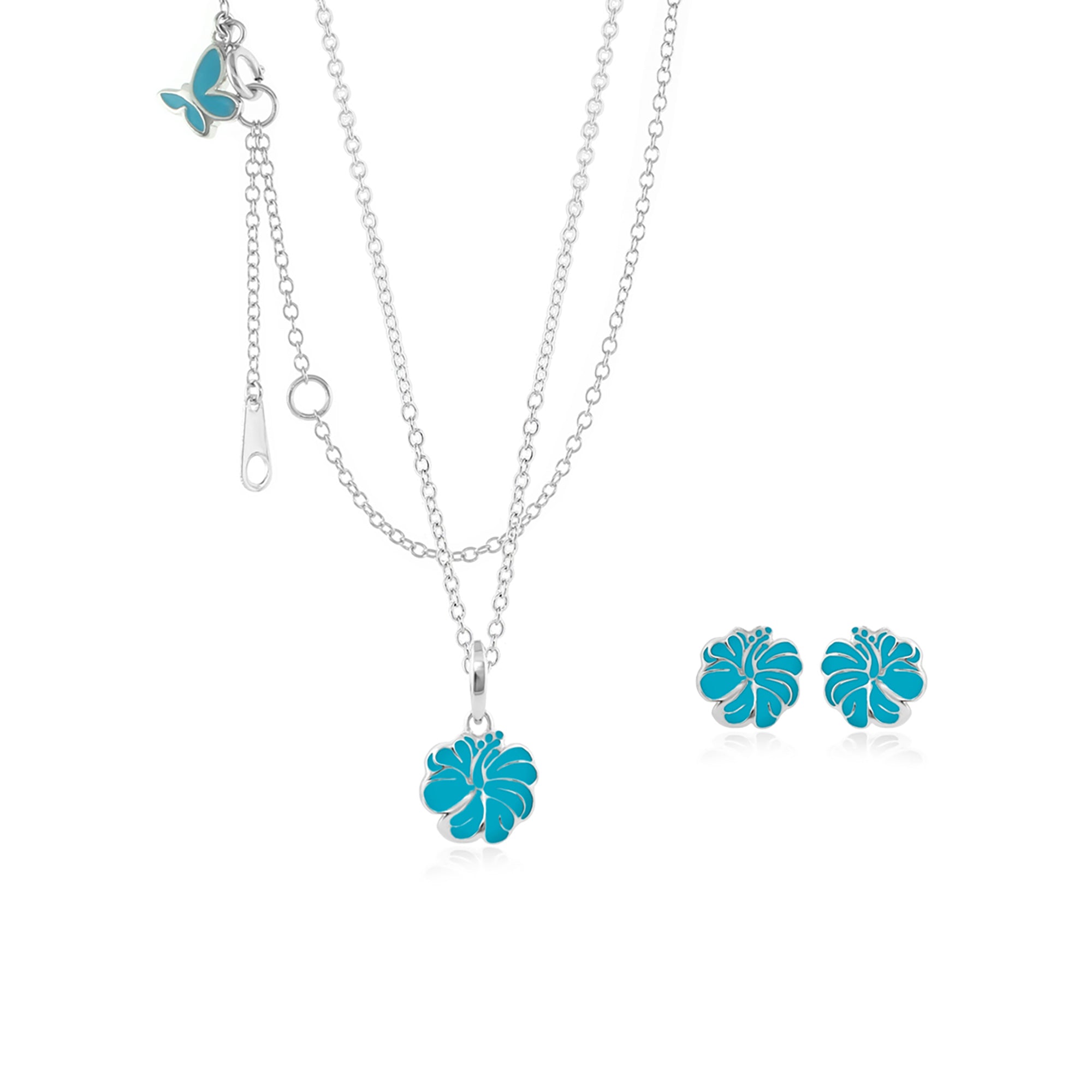 Sydney Leigh Hibiscus Flower Necklace & Earrings Set
