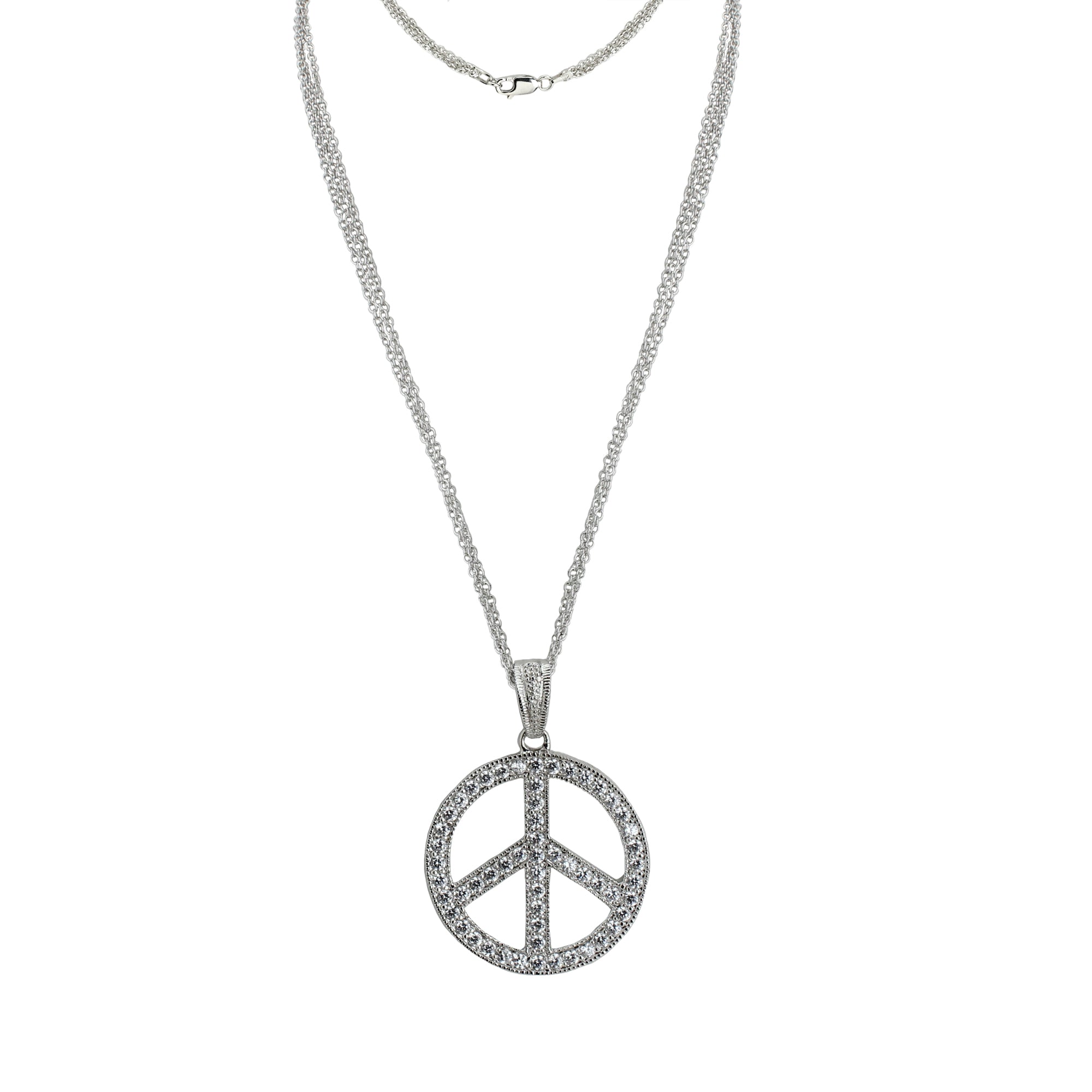 Pave Peace Necklace