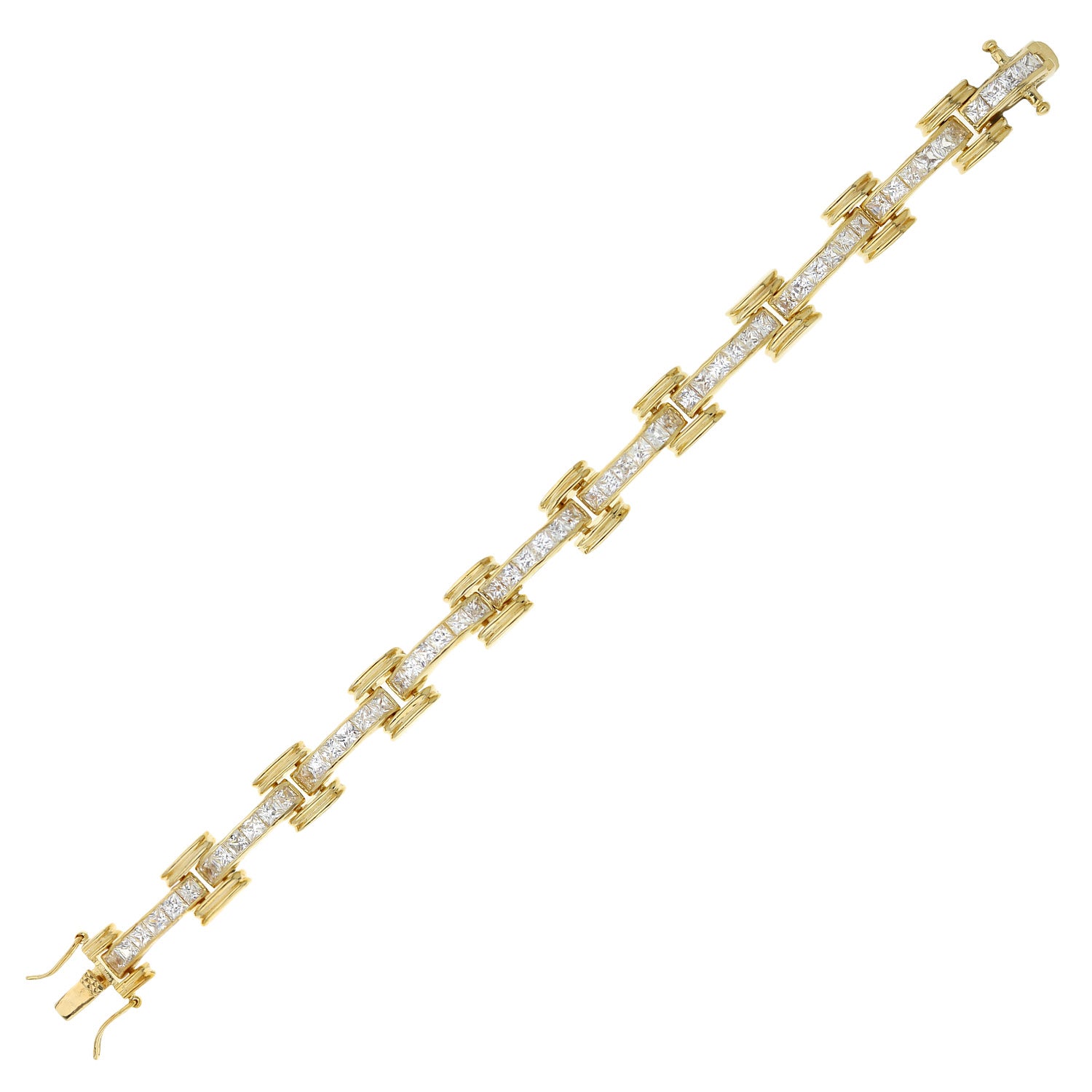 Unisex Princess Cut Link Bracelet