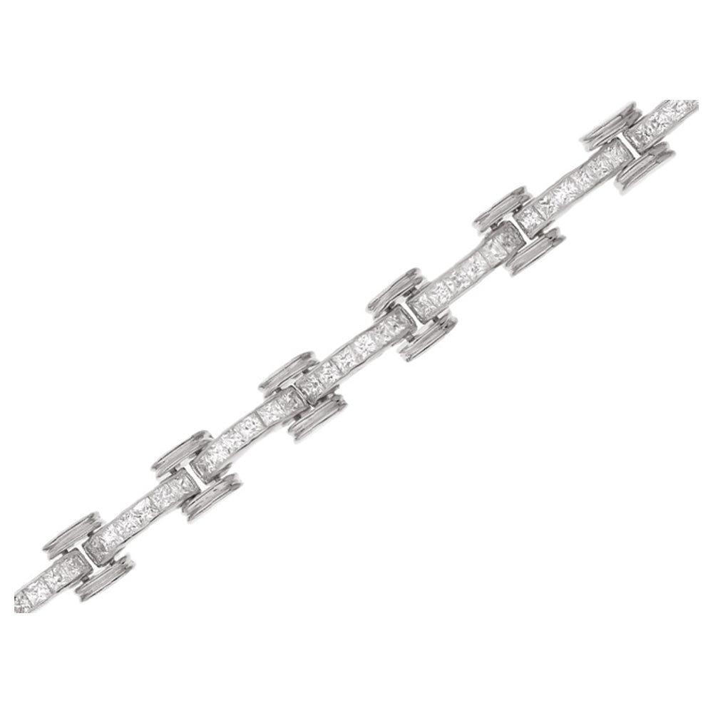 Unisex Princess Cut Link Bracelet